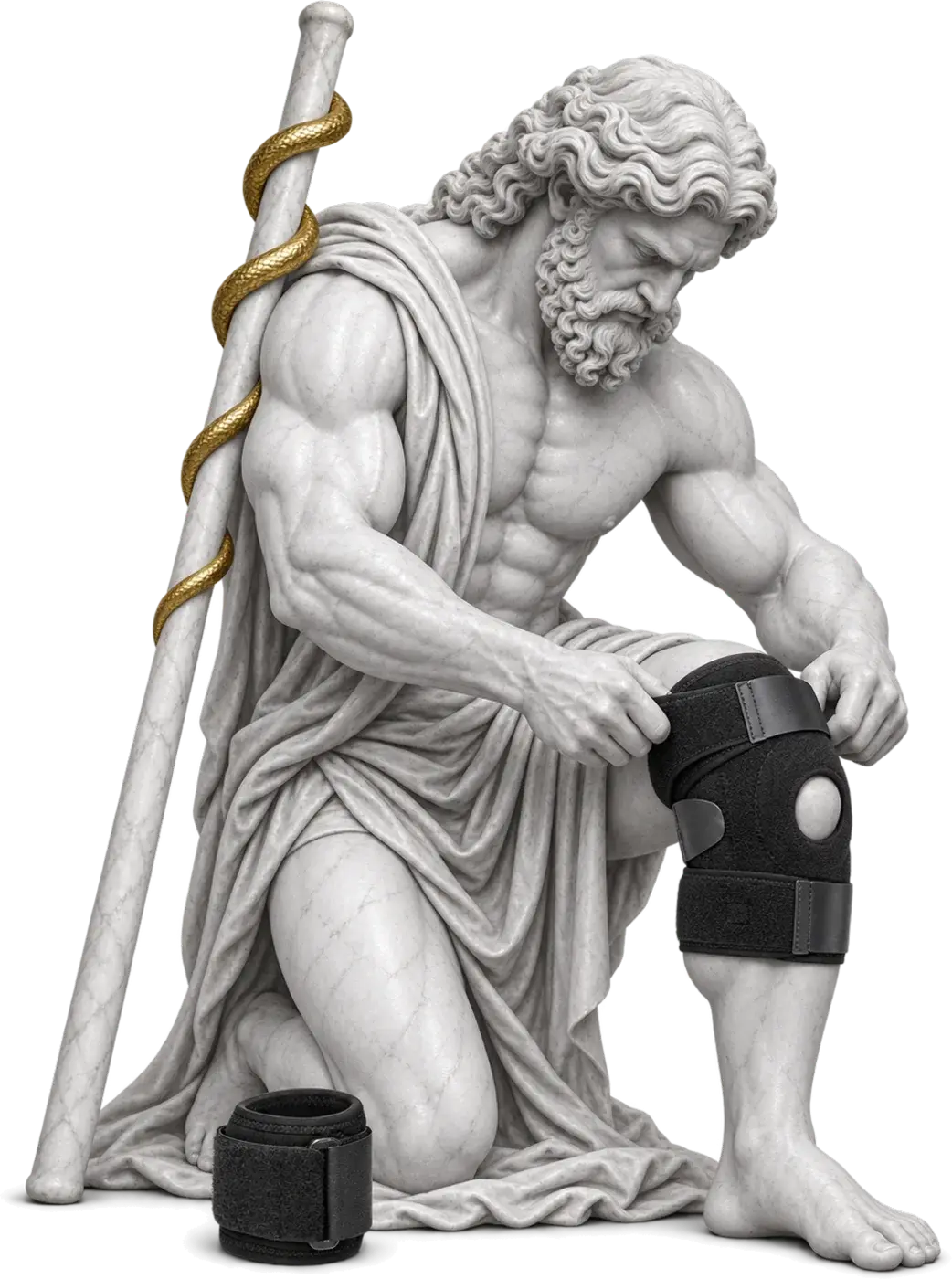 Bodymap statue fitting a knee brace