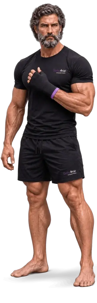 A man wearing a Bodymap wrist and hand support