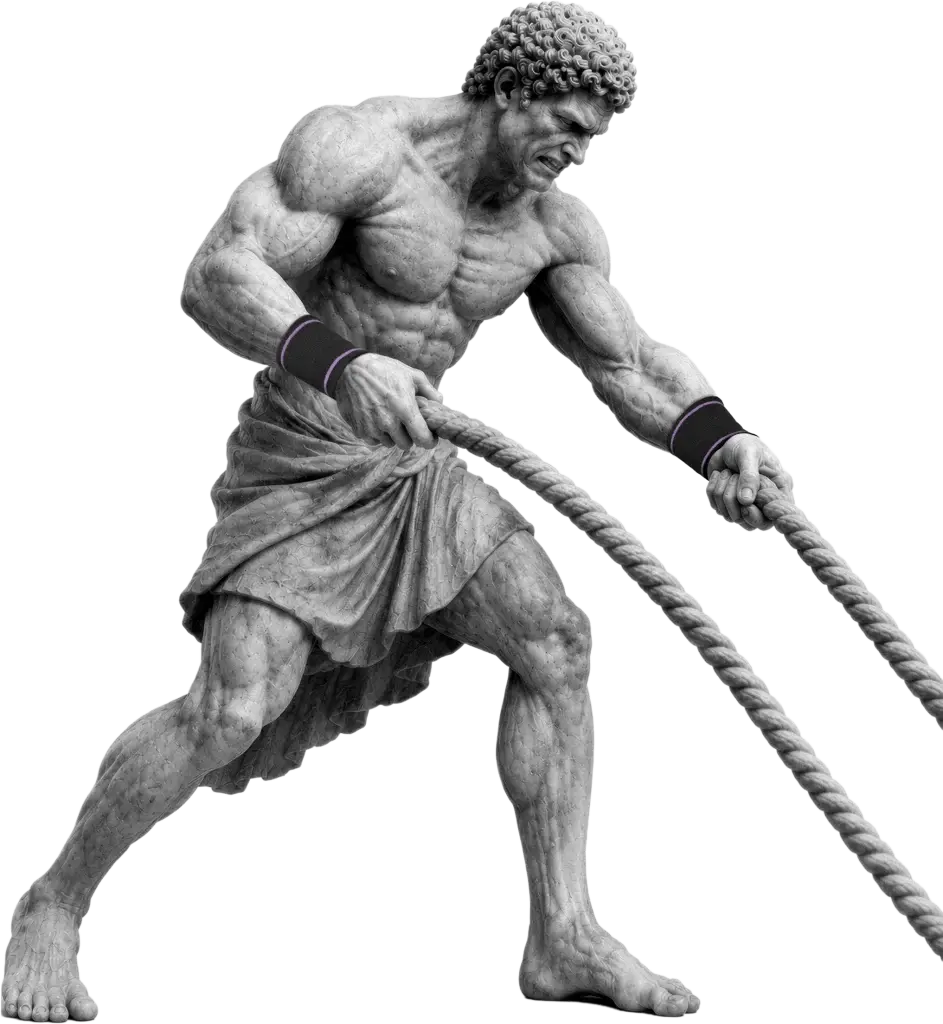 Bodymap Knitted Wrist Support worn on a classical statue