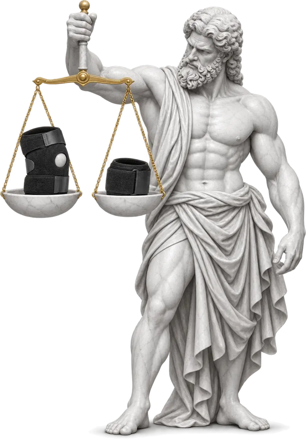Bodymap statue weighing two supports