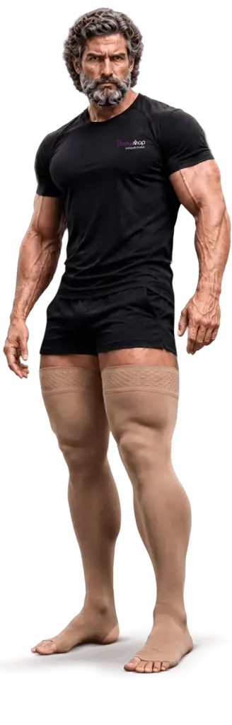 A man wearing Bodymap compression stockings