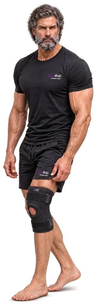 A man wearing a Bodymap knee support